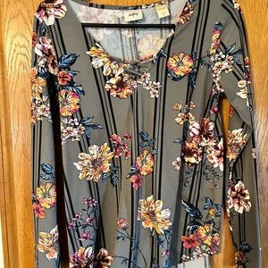 Daytrip Grey Floral Blouse